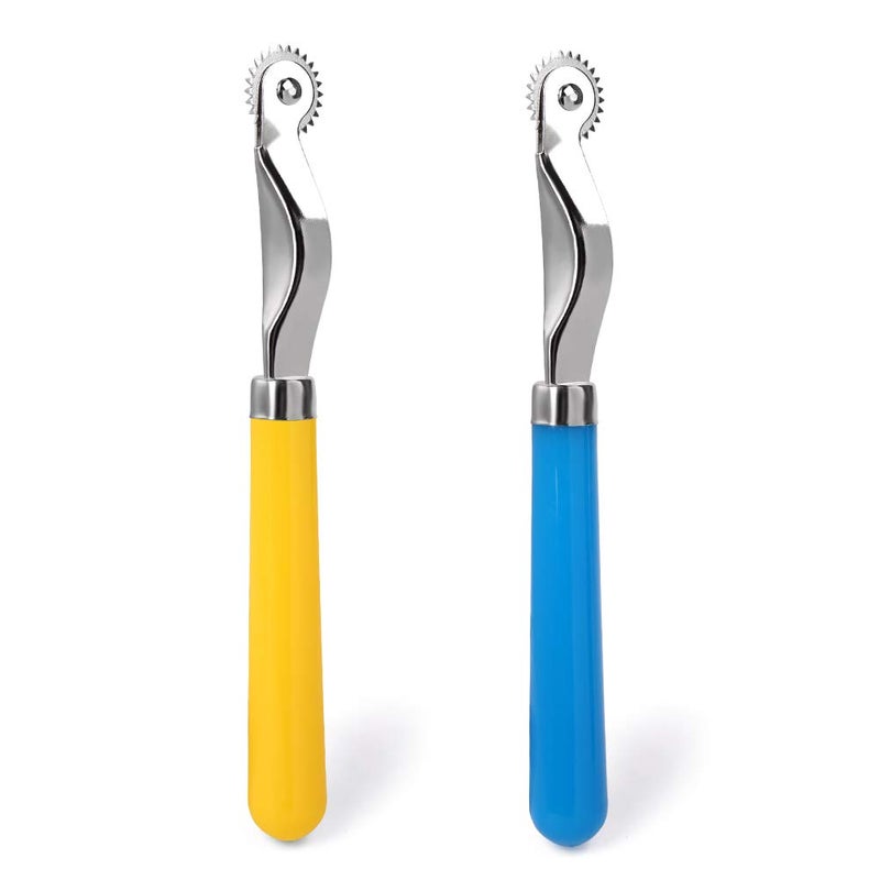 LUNARM 2 Pcs Tracing Wheel Sewing Tool, Plastic Handle Needle Point Tracing Wheel, Random Color Tracing Wheel Sewing Tool, Professional Stitch Marking Spacer for Arts and Leather Crafts - Image 1